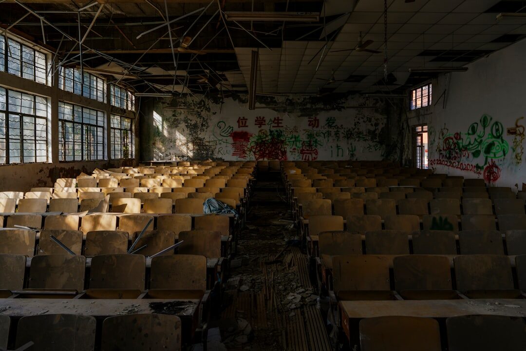 Elegant lecture hall with attentive adult students during a seminar